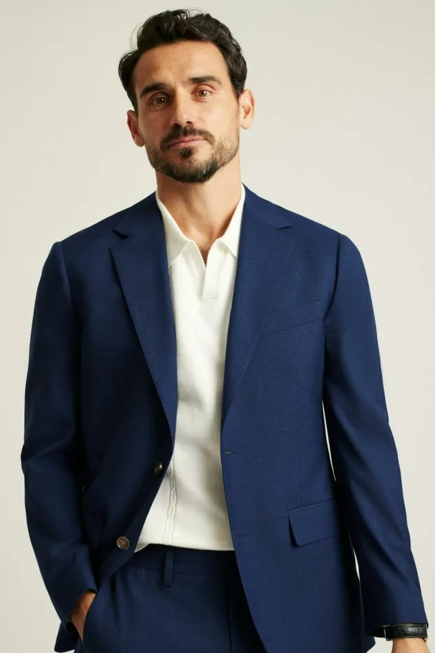 Men Jetsetter Italian Wool Blazer Bright Navy Sharkskin Bonobos Blazers and Sport Coats