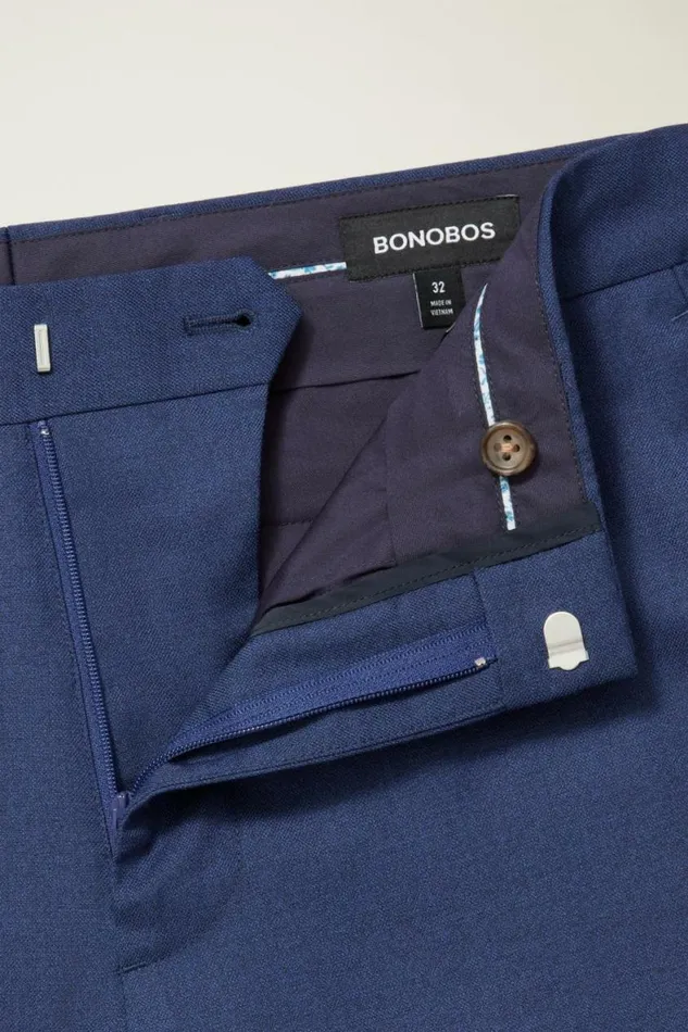 Men Jetsetter Italian Wool Dress Pant Bright Navy Sharkskin Bonobos Dress Pants