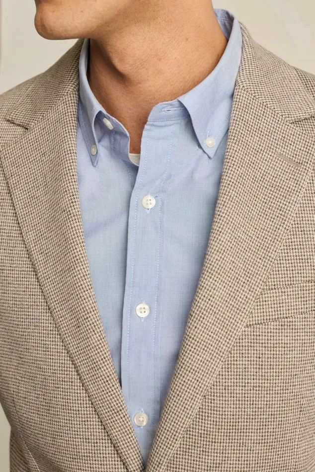 Men Jetsetter Knit Blazer Chocolate Houndstooth Bonobos Blazers and Sport Coats