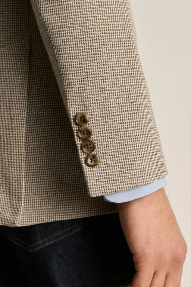 Men Jetsetter Knit Blazer Chocolate Houndstooth Bonobos Blazers and Sport Coats