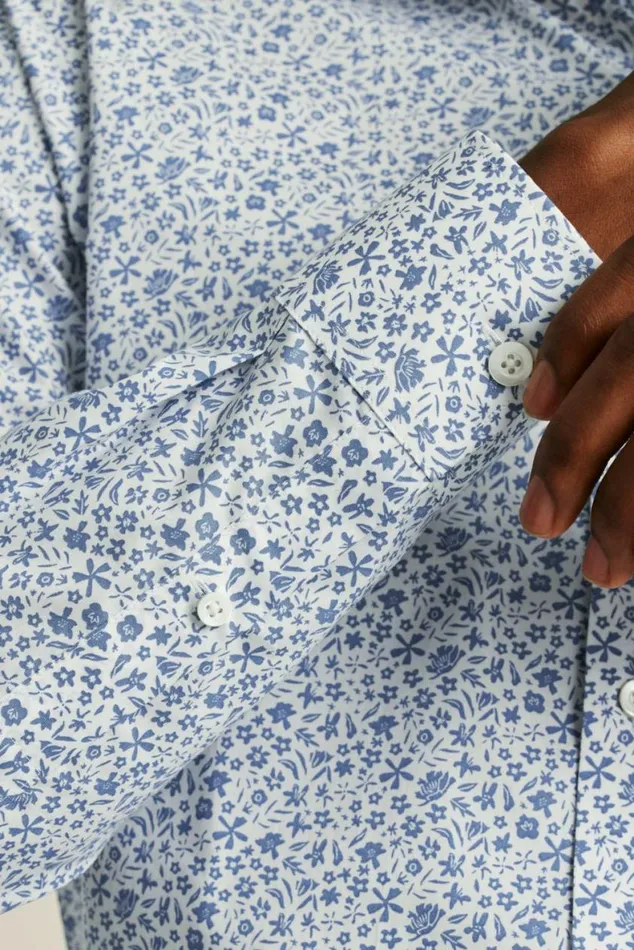 Men Jetsetter Stretch Dress Shirt Blue Floral Explosion Bonobos Business Casual Shirts