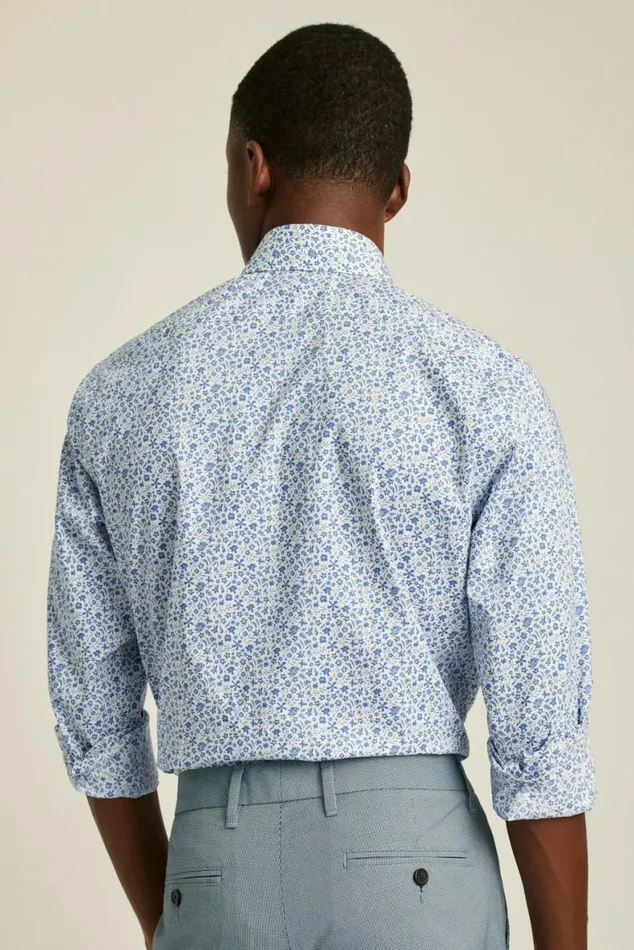 Men Jetsetter Stretch Dress Shirt Blue Floral Explosion Bonobos Business Casual Shirts