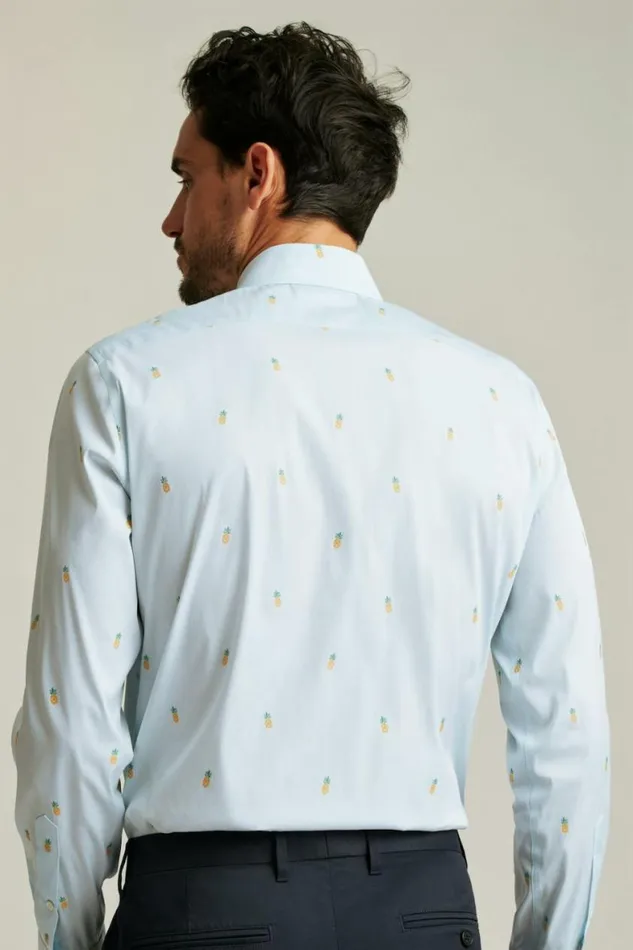 Men Jetsetter Stretch Dress Shirt Blue Pineapple Party Bonobos Business Casual Shirts