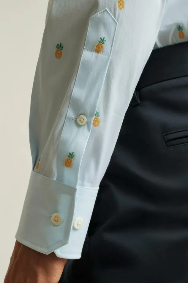 Men Jetsetter Stretch Dress Shirt Blue Pineapple Party Bonobos Business Casual Shirts