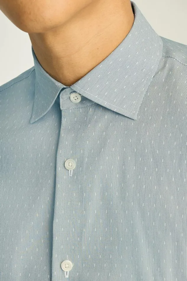 Men Jetsetter Stretch Dress Shirt Mint Micro Dash Bonobos Business Casual Shirts