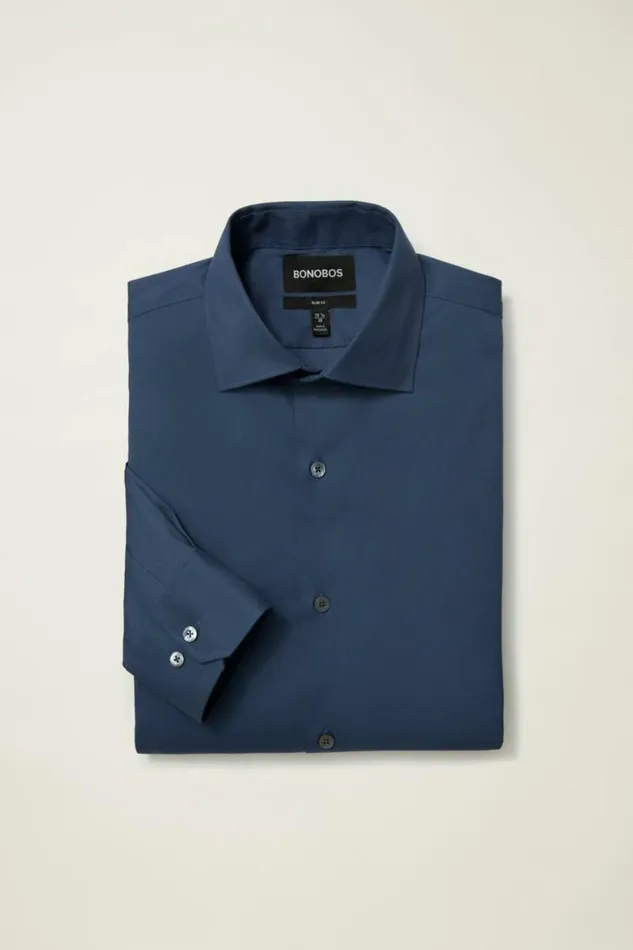 Men Jetsetter Stretch Dress Shirt Oceana Navy Bonobos Business Casual Shirts