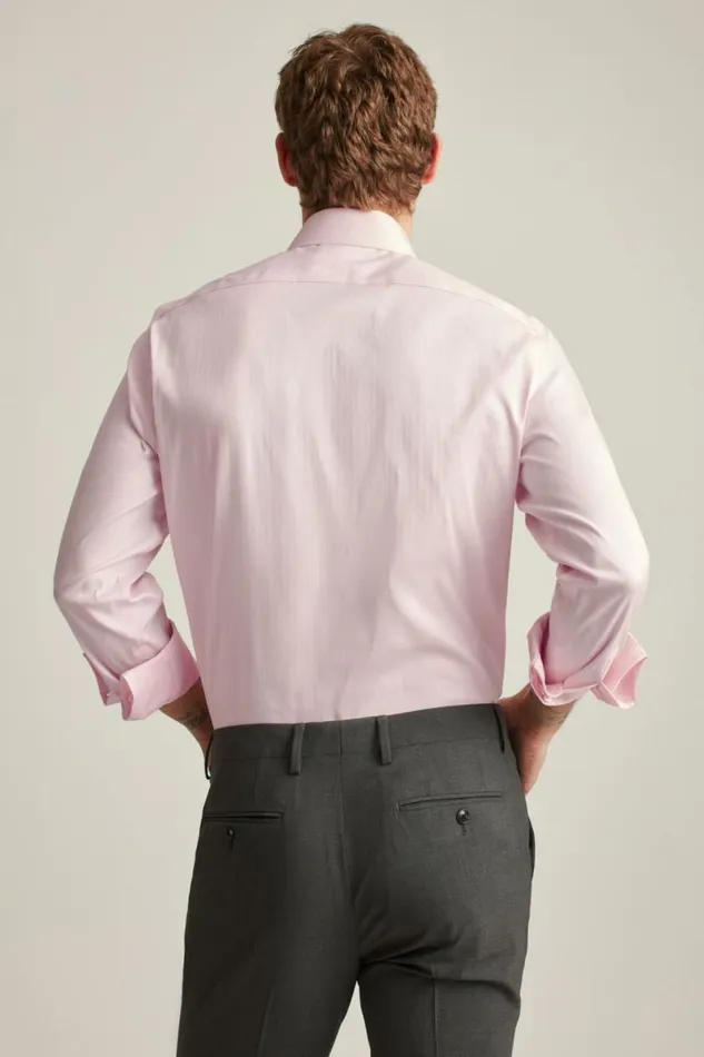 Men Jetsetter Stretch Dress Shirt Pink Herringbone Bonobos Business Casual Shirts