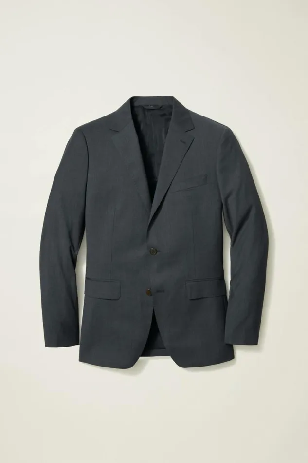 Men Jetsetter Super 120s Italian Wool Blazer Mid Blue Bonobos Blazers and Sport Coats