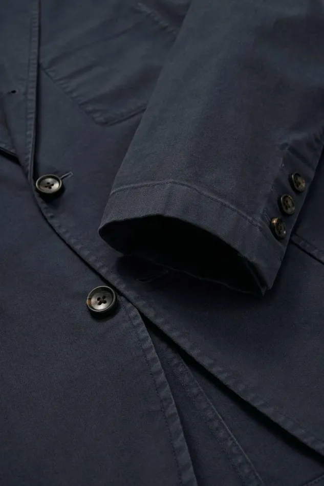 Men Jetsetter Washed Cotton Blazer Washed Navy Bonobos Jackets and Coats
