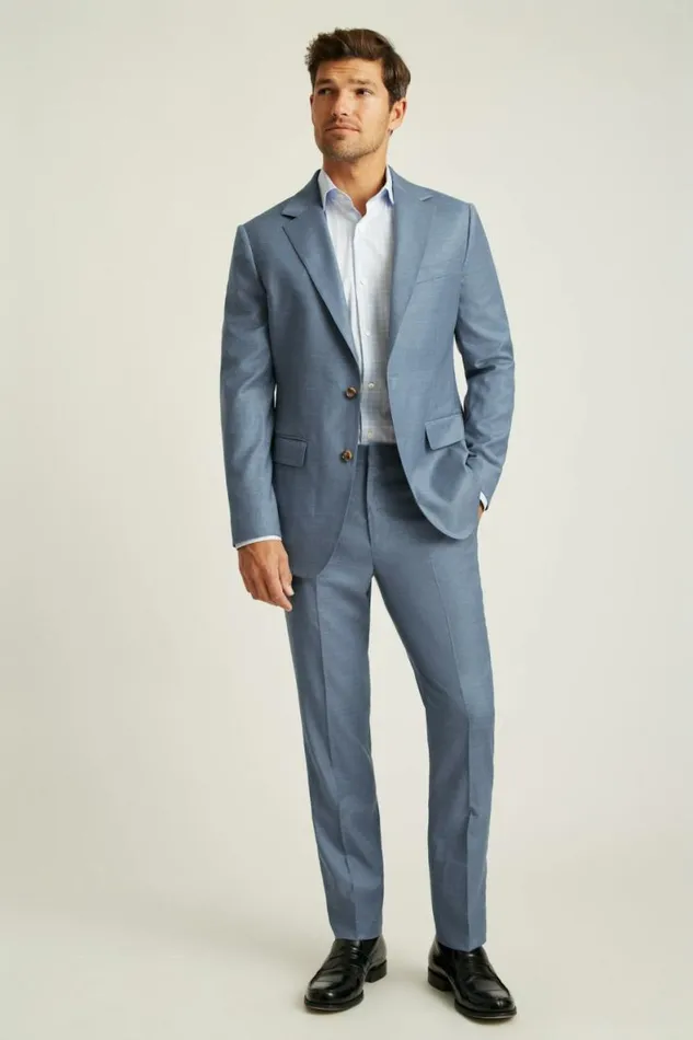 Men Jetsetter Wool Blazer Blue White Deco Check Bonobos Blazers and Sport Coats
