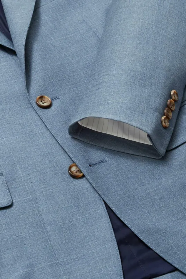Men Jetsetter Wool Blazer Blue White Deco Check Bonobos Blazers and Sport Coats