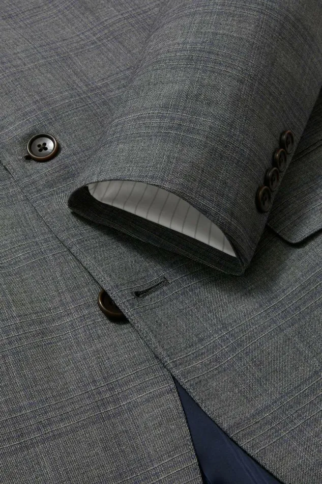 Men Jetsetter Wool Blazer Grey Check Bonobos Blazers and Sport Coats
