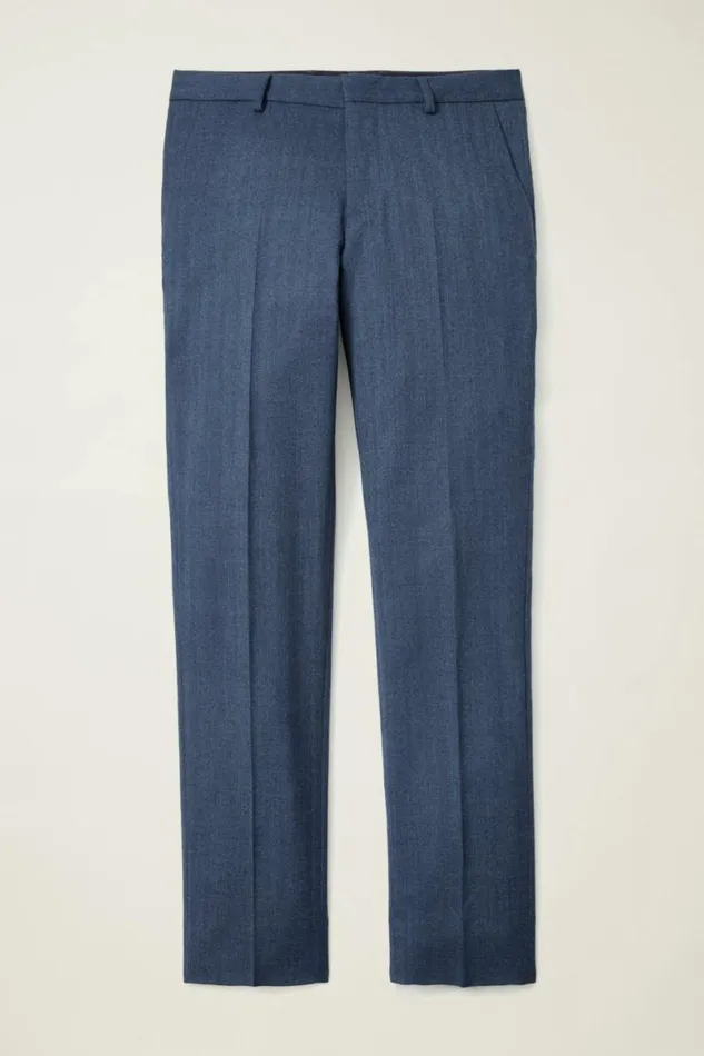Men Jetsetter Wool Dress Pant Dark Blue Herringbone Bonobos Dress Pants