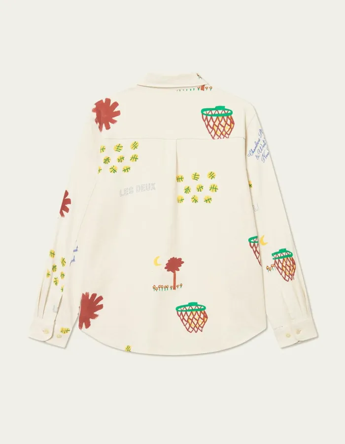 Men Karl AOP Shirt 20 8211 IvoryArabian Spice Les Deux ShirtsOvershirts