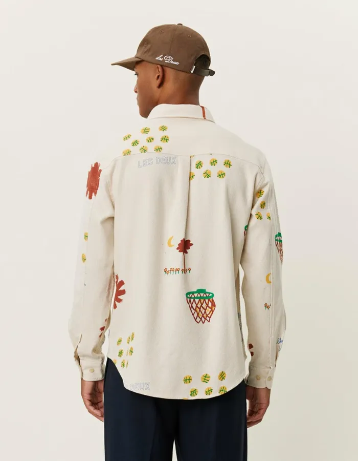 Men Karl AOP Shirt 20 8211 IvoryArabian Spice Les Deux ShirtsOvershirts