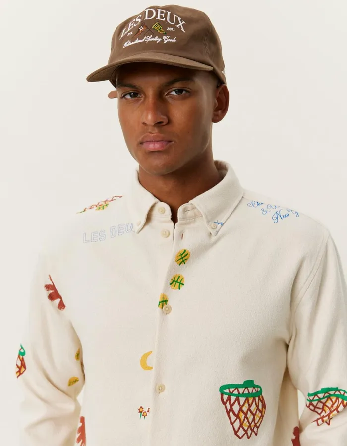 Men Karl AOP Shirt 20 8211 IvoryArabian Spice Les Deux ShirtsOvershirts