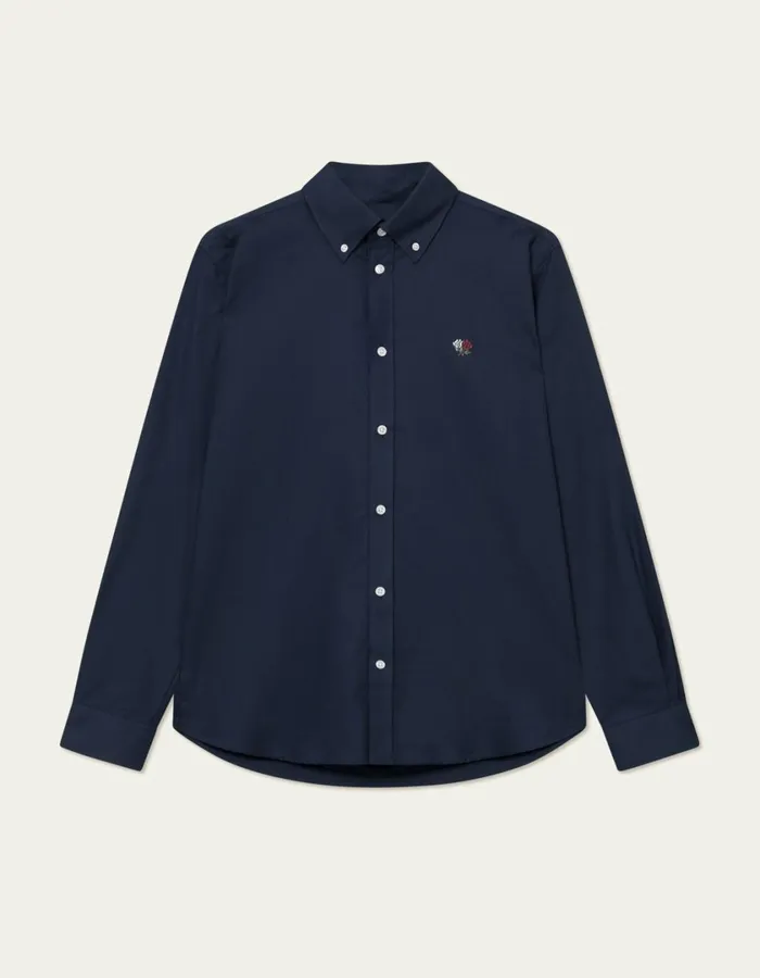 Men Kent Oxford Shirt 20 8211 Dark Navy Les Deux ShirtsOvershirts