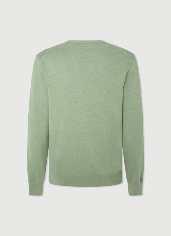 Men Knitwear Hackett London Cotton And Silk VNeck Jumper Sea Green