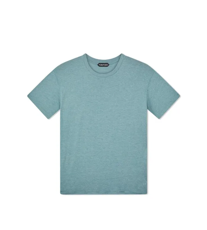 Men Knitwear Tom Ford Cotton Blend Melange Crew Neck TShirt