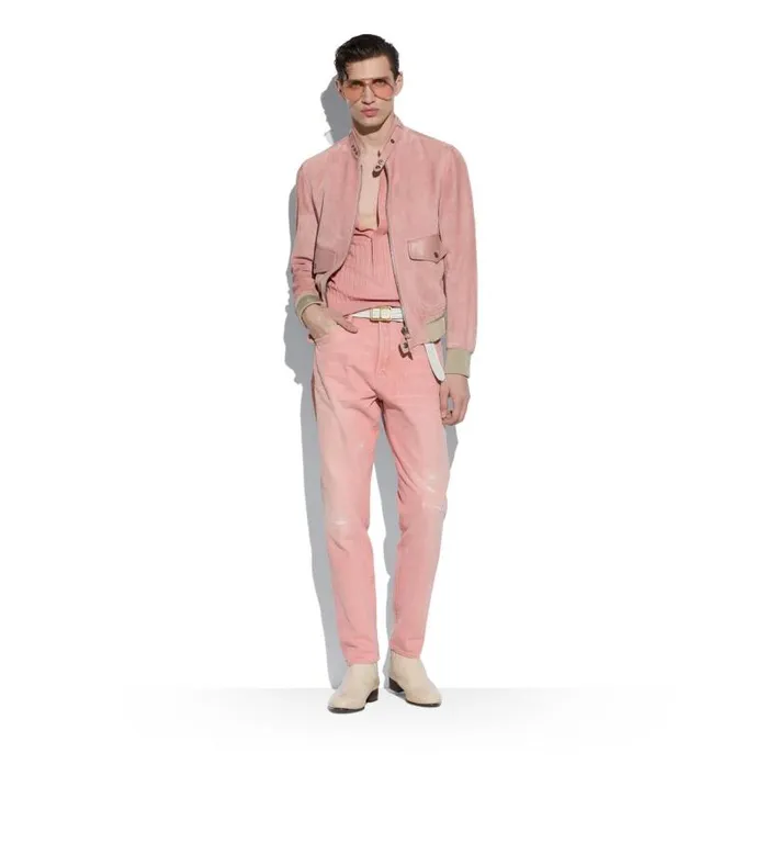 Men Knitwear Tom Ford Silk Blend Henley Pink Men Knitwear Tom Ford Silk Blend Henley Pink