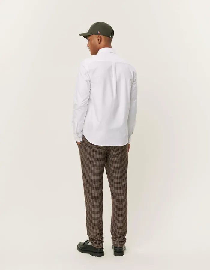Men Konrad Contrast Oxford Shirt 8211 WhiteWhite Les Deux ShirtsOvershirts