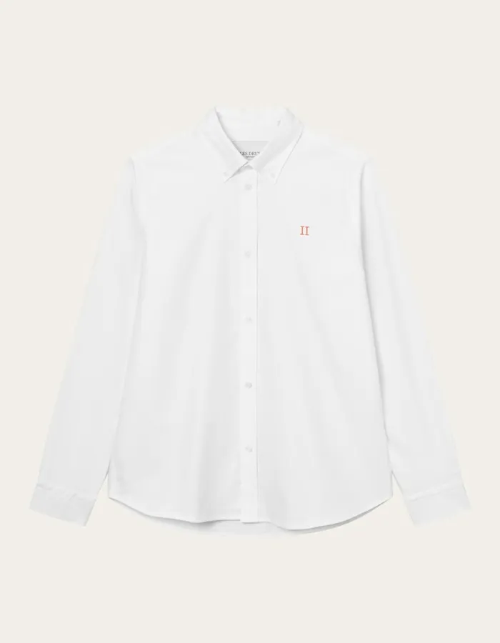 Men Konrad Contrast Oxford Shirt 8211 WhiteWhite Les Deux ShirtsOvershirts
