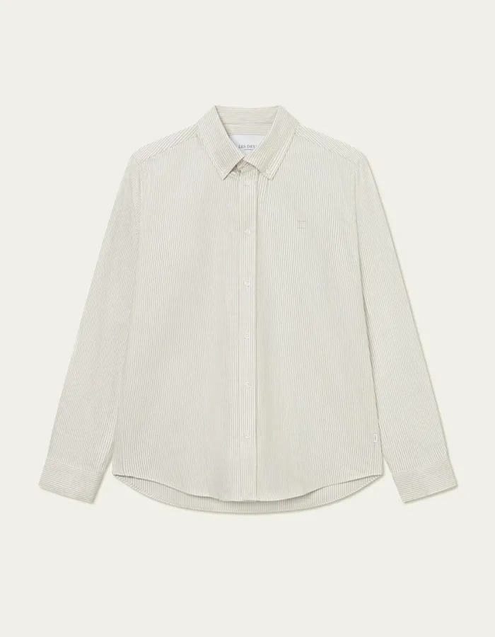 Men Konrad Stripe Oxford Shirt 8211 Light IvoryGargoyle Les Deux ShirtsOvershirts Men Konrad Stripe Oxford Shirt 8211 Light IvoryGargoyle Les Deux ShirtsOvershirts