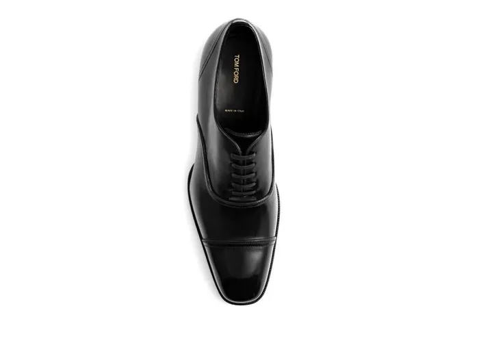 Men Laceups Tom Ford Gianni Lace Up Cap Toe Black Men Laceups Tom Ford Gianni Lace Up Cap Toe Black