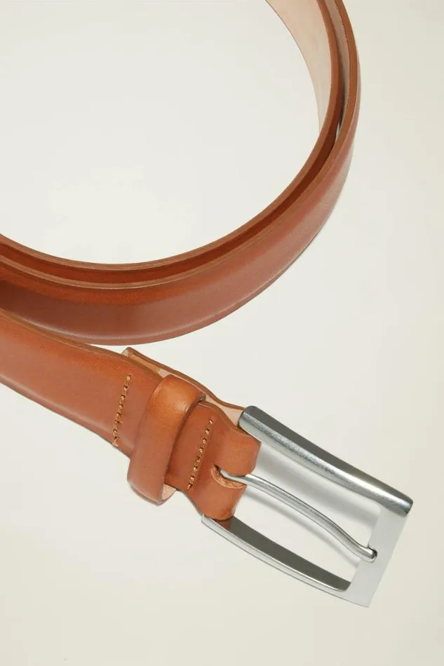 Men Leather Dress Belt Light Brown Bonobos Belts