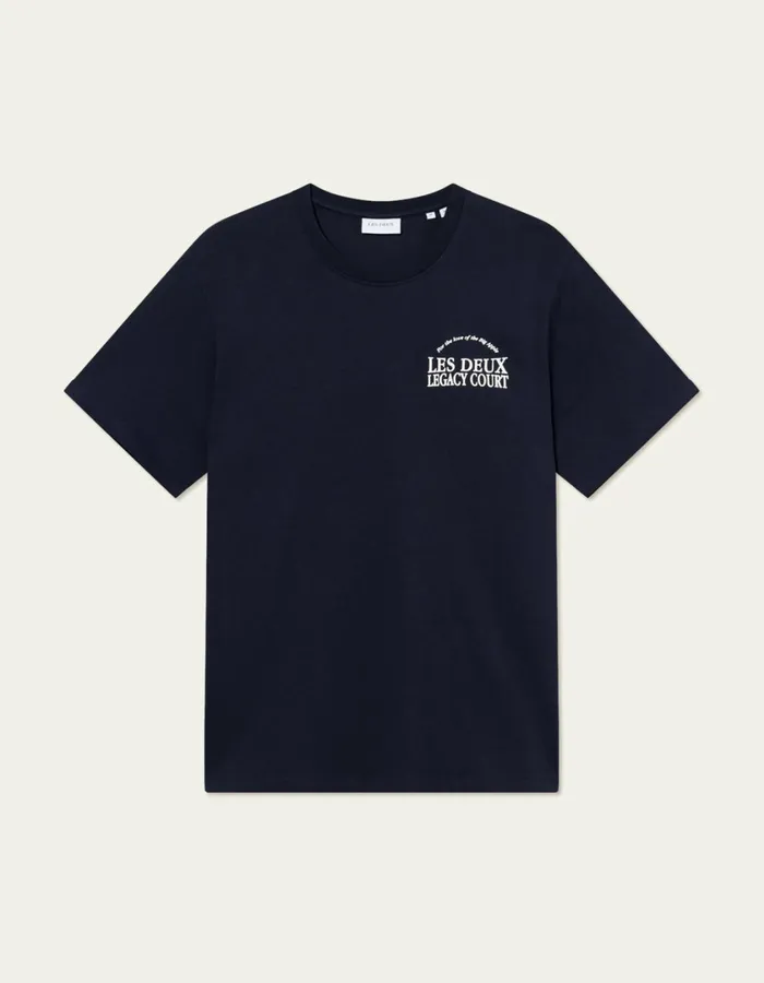 Men Legacy Court TShirt 8211 Dark Navy Les Deux Tshirts
