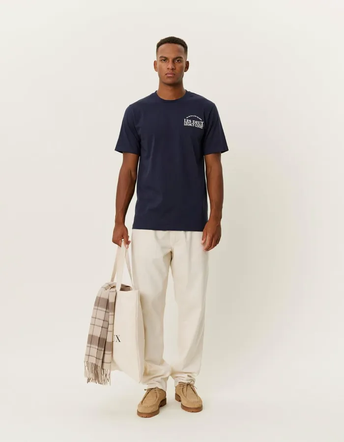 Men Legacy Court TShirt 8211 Dark Navy Les Deux Tshirts