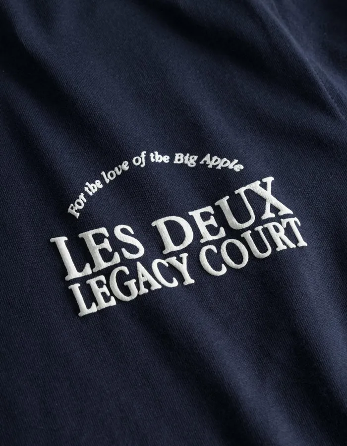 Men Legacy Court TShirt 8211 Dark Navy Les Deux Tshirts
