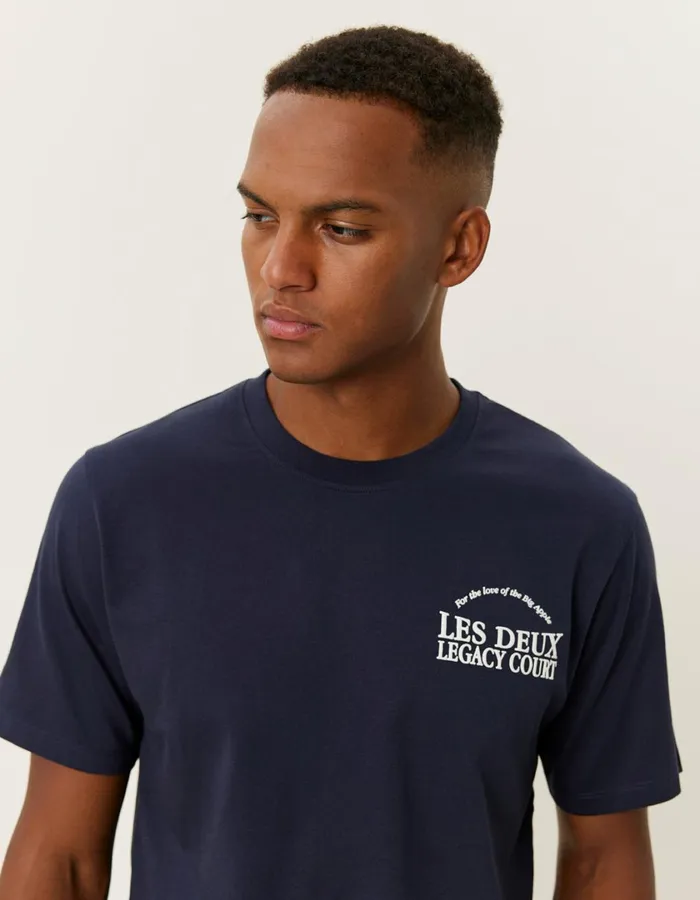 Men Legacy Court TShirt 8211 Dark Navy Les Deux Tshirts