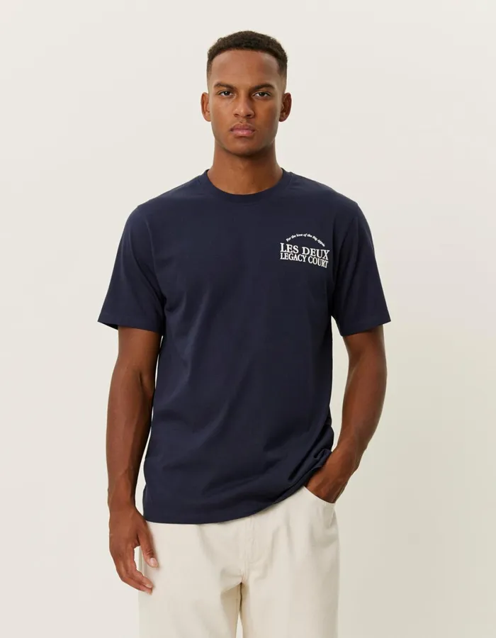 Men Legacy Court TShirt 8211 Dark Navy Les Deux Tshirts