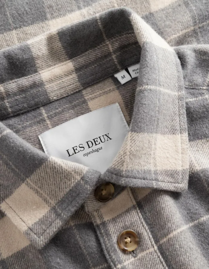 Men Lennon Flannel Check Overshirt 8211 ExcaliburRaven Les Deux ShirtsOvershirts