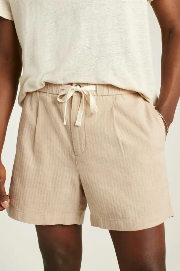 Men Linen Blend Boardwalk Short Taupe Stripe Bonobos Casual Shorts