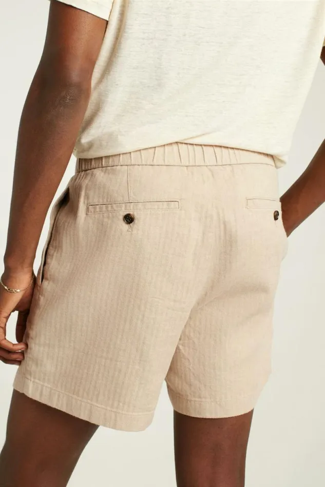 Men Linen Blend Boardwalk Short Taupe Stripe Bonobos Casual Shorts