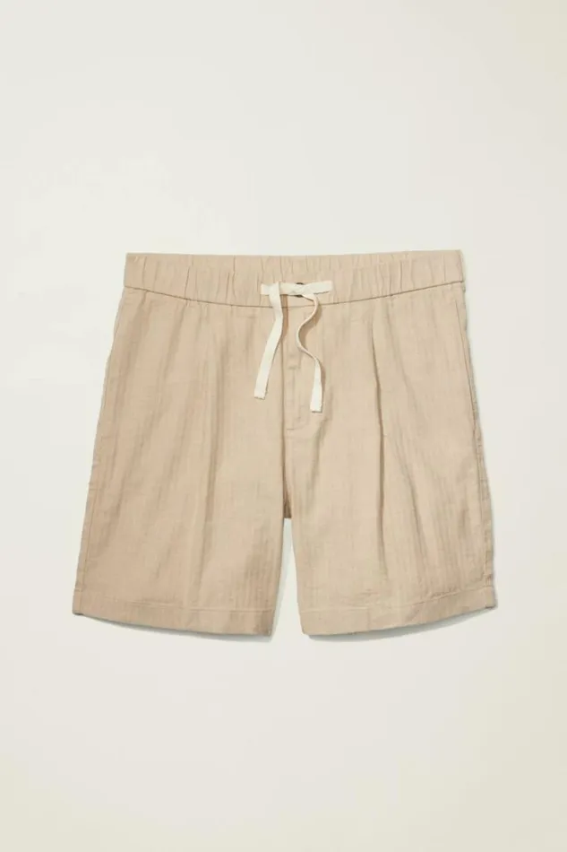 Men Linen Blend Boardwalk Short Taupe Stripe Bonobos Casual Shorts