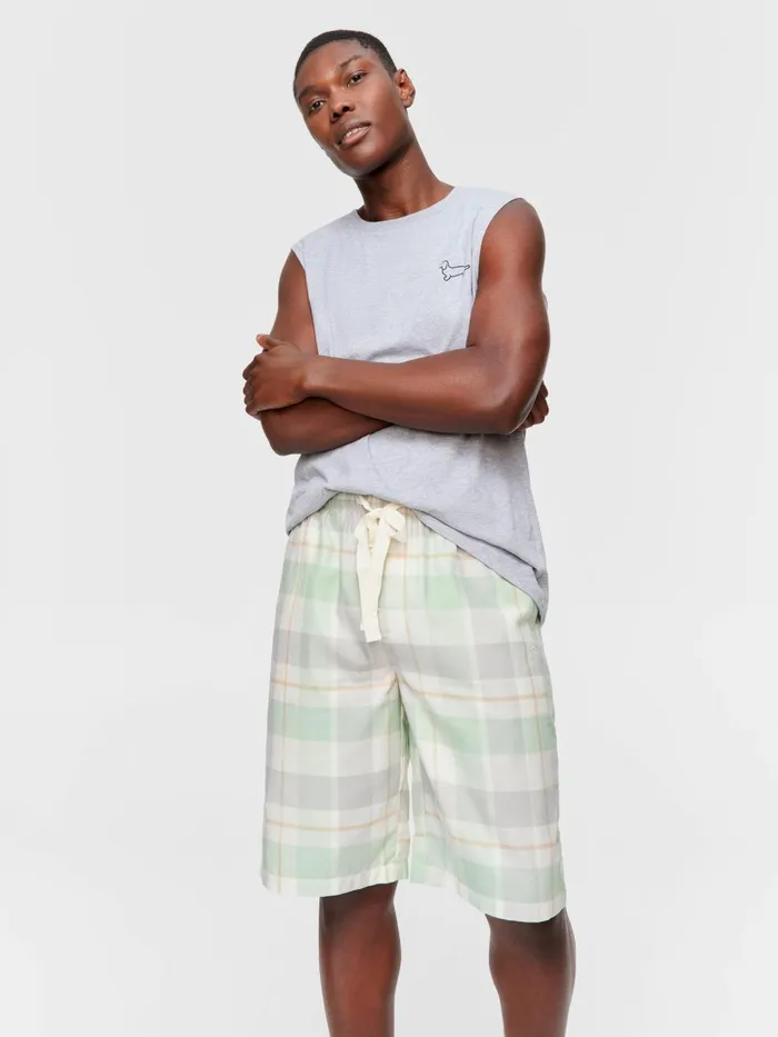Men Mint Check Sleep Short Multi Peter Alexander Shorts