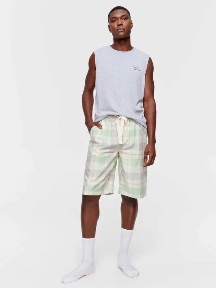 Men Mint Check Sleep Short Multi Peter Alexander Shorts