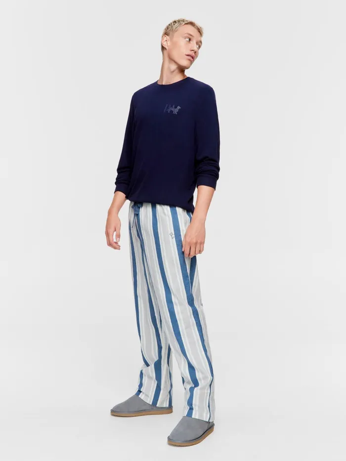 Men Multi Stripe Flannelette Pj Pant Multi Peter Alexander Pants