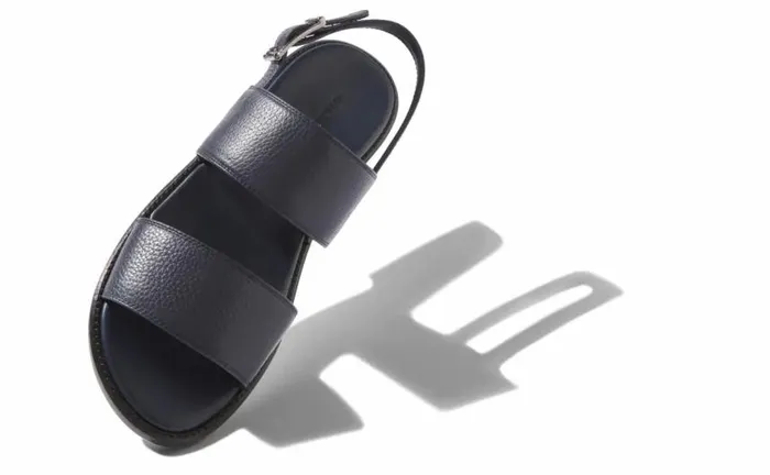 Men Navy Blue Calf Leather Sandals Manolo Blahnik Sandals