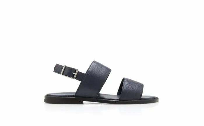 Men Navy Blue Calf Leather Sandals Manolo Blahnik Sandals