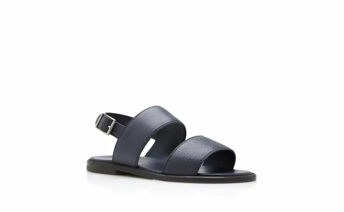 Men Navy Blue Calf Leather Sandals Manolo Blahnik Sandals