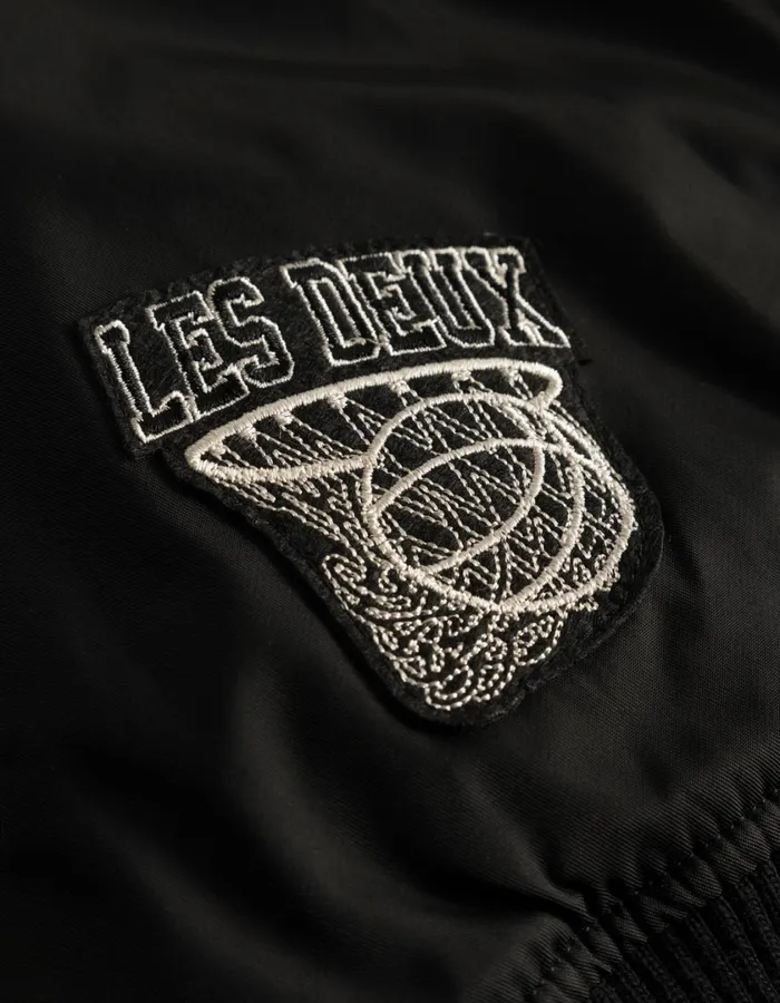 Men Neo Varsity Bomber Jacket 8211 BlackBlack Les Deux JacketsCoats
