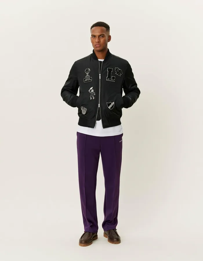 Men Neo Varsity Bomber Jacket 8211 BlackBlack Les Deux JacketsCoats