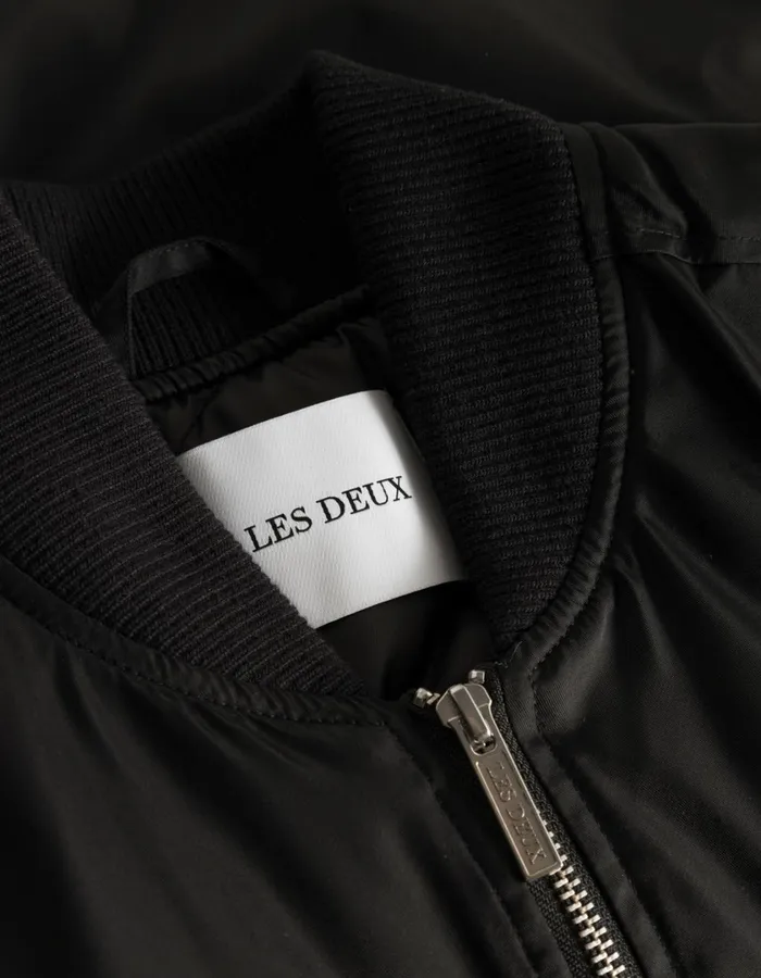 Men Neo Varsity Bomber Jacket 8211 BlackBlack Les Deux JacketsCoats