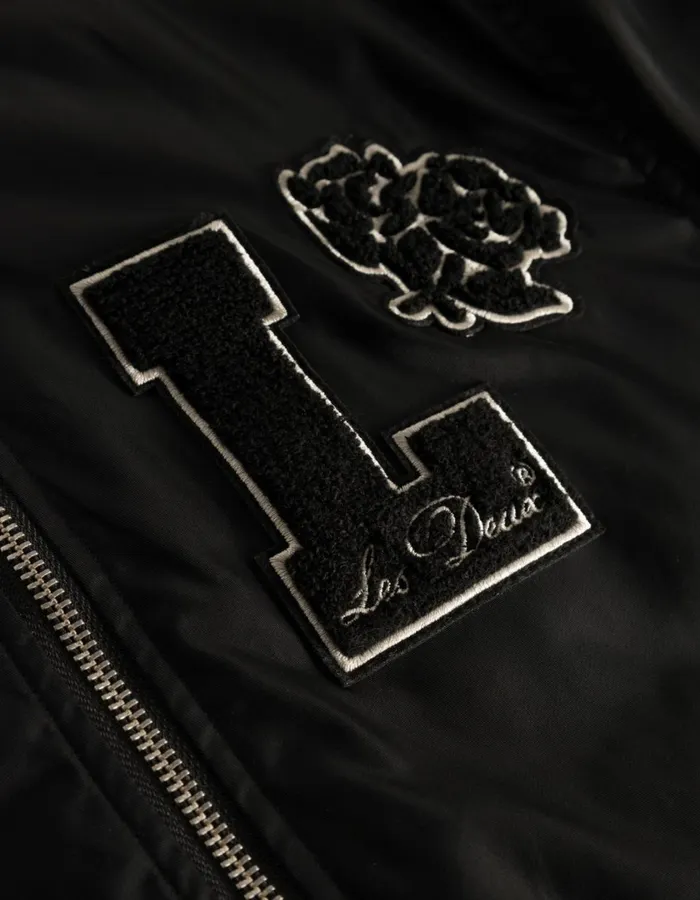 Men Neo Varsity Bomber Jacket 8211 BlackBlack Les Deux JacketsCoats