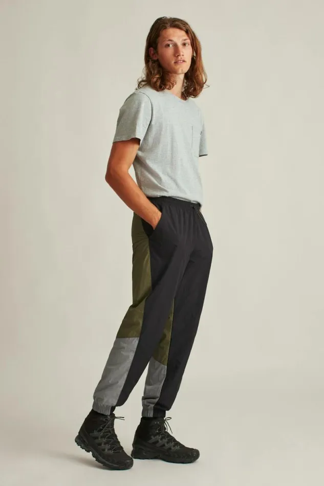 Men Nylon Windbreaker Pant Black Bonobos Joggers and Athleisure