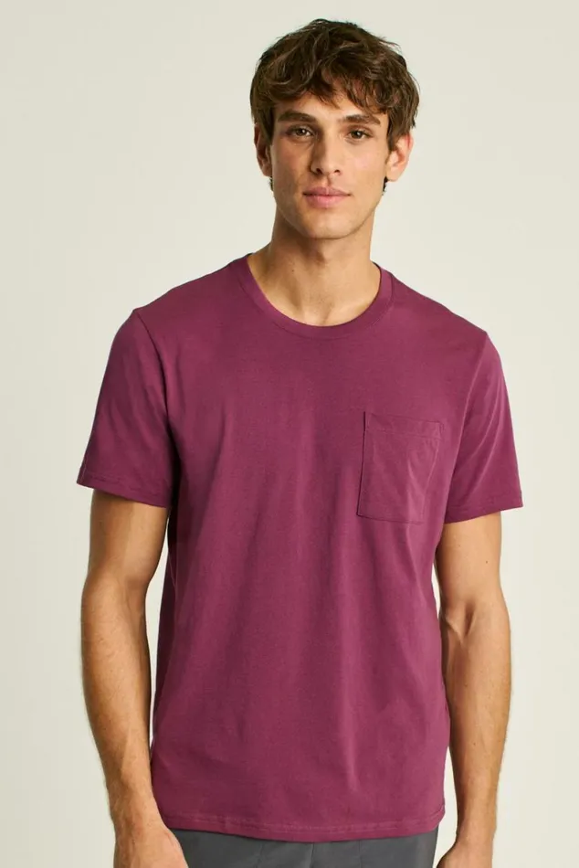 Men Organic Cotton Pocket Tee Burgundy Bonobos Short Sleeve Tees